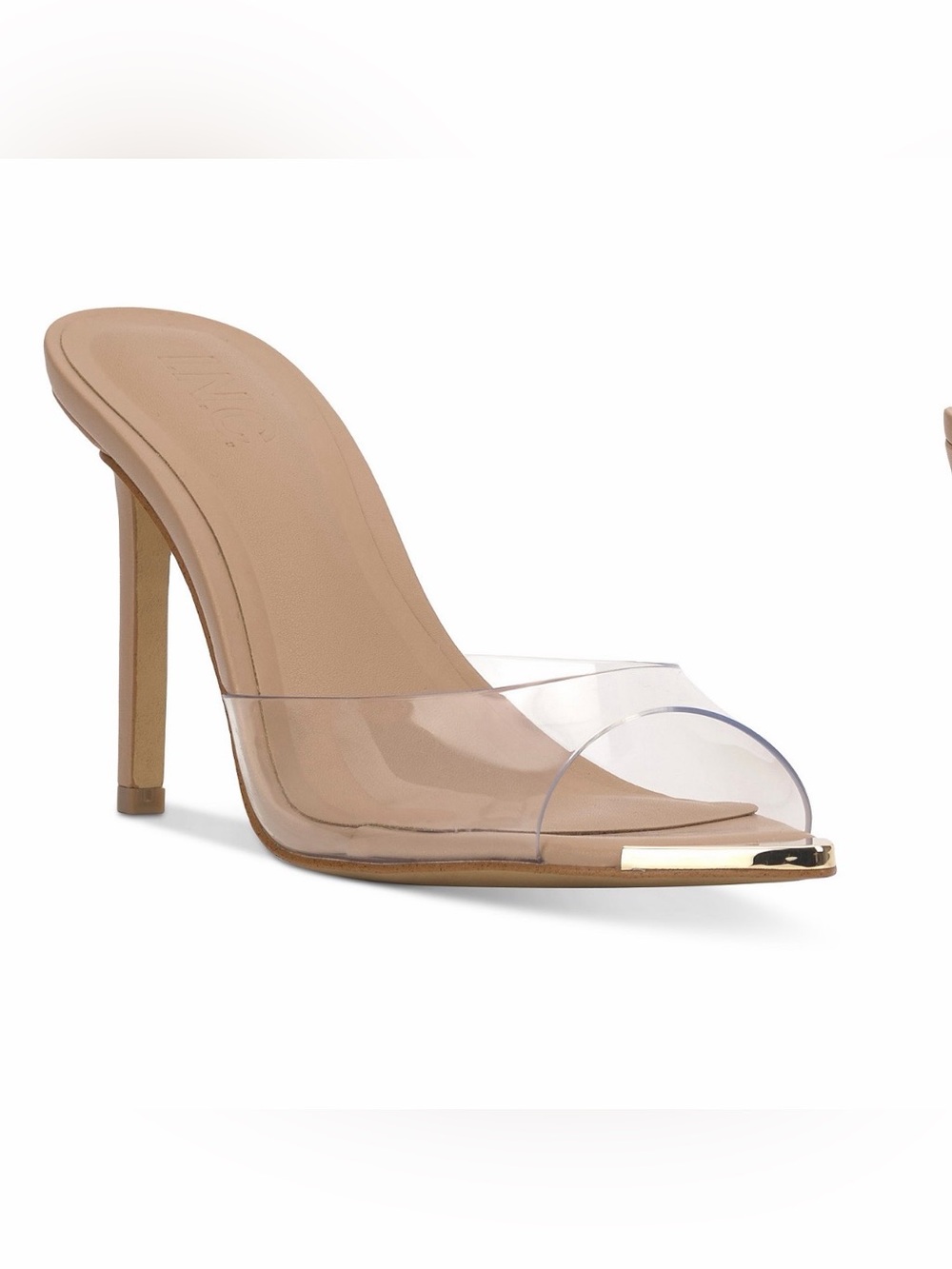 INC International Concepts Clear Strap Nude Slide Heel